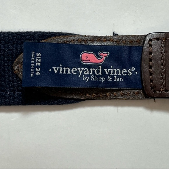 VINEYARD VINES Canvas Whale Belt Red Size 34 - Picture 7 of 8